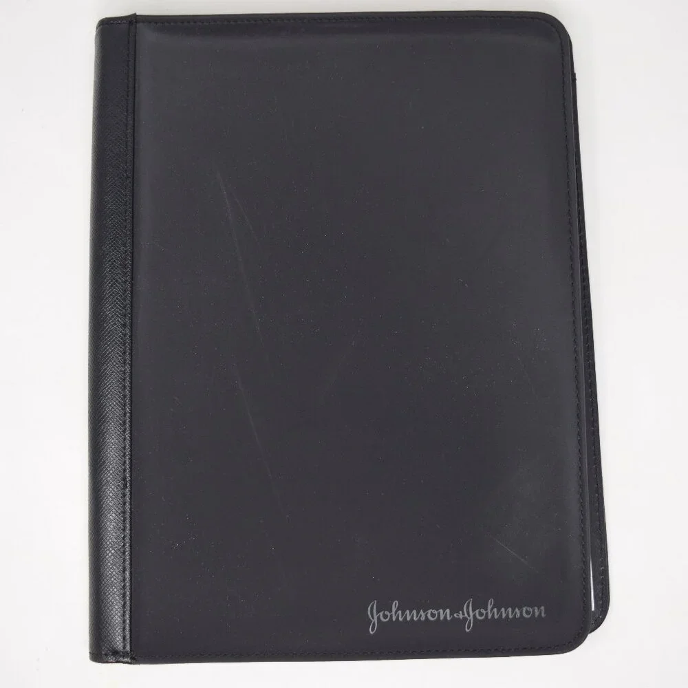 Johnson and Johnson Padfolio Portfolio Black Vinyl JnJ Career Binder Interview